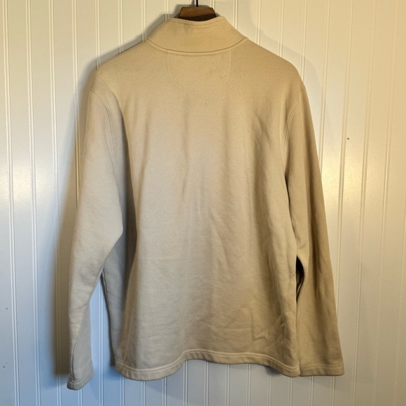 St. John’s Bay Men's Cream Quarter-Zip Sweater Size Medium - Picture 4 of 8